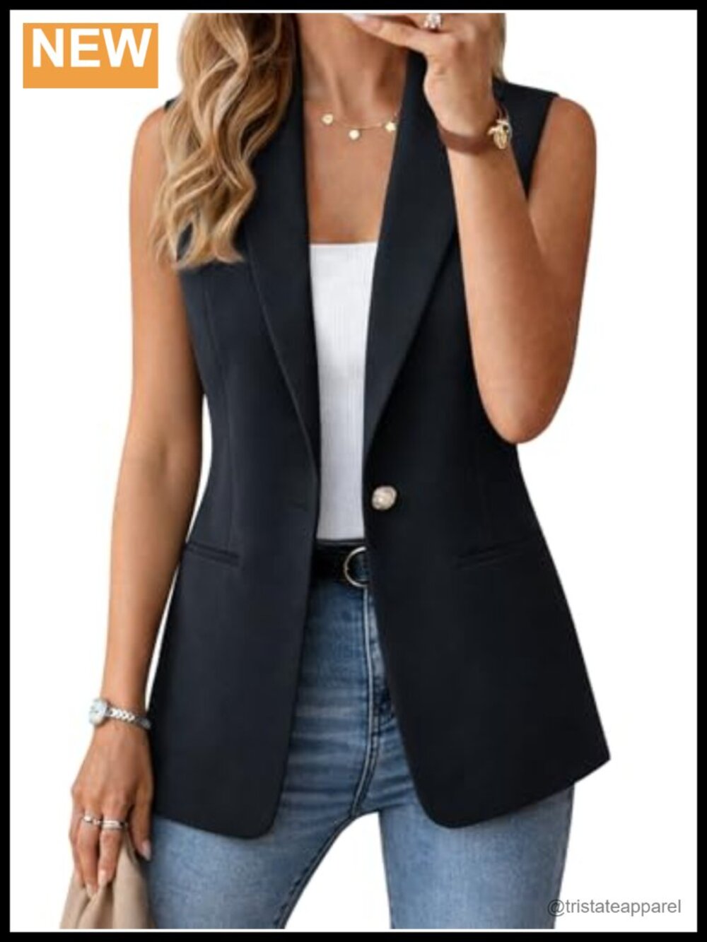 Kedera Women's Sleeveless Blazer Vest Open Front Lightweight Casual Jacket
